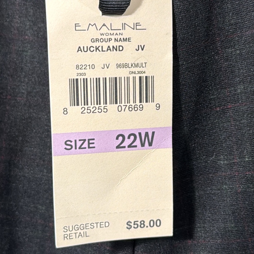 Emaline‎ Pants Pull On Checked Straight Leg Stretch in Size 22W  NWT - Picture 14 of 15